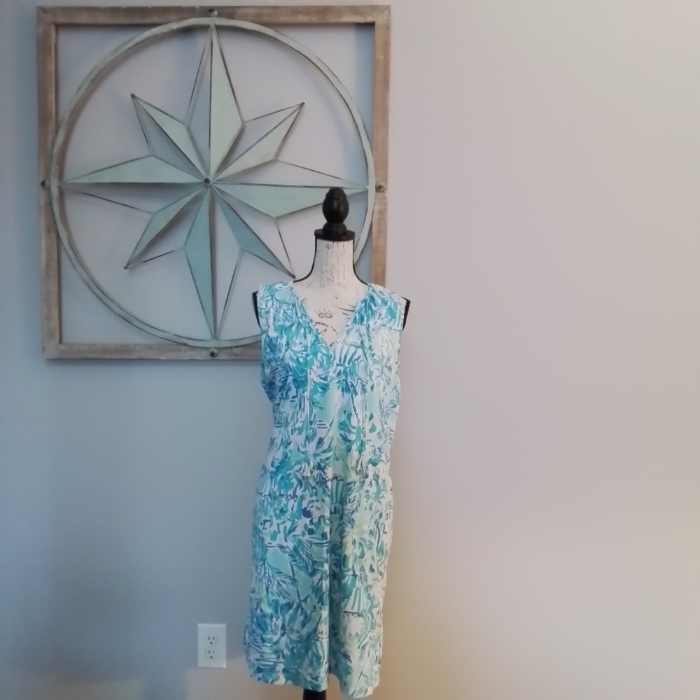 Lilly Pulitzer Johana Cover-Up Shift Dress Blue Ibiza Cabana Cocktail - L - Picture 5 of 15